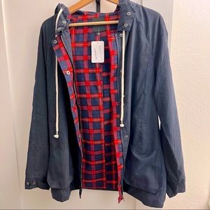 *NWT* Miss Love Blue/Plaid Jacket, Womens Sz S